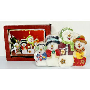 Vintage Springwater Enterprises Snowman Carolers Candle NIB SKU H266